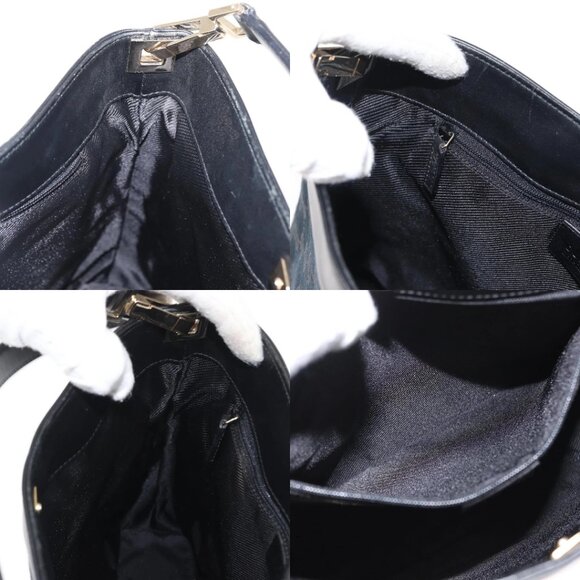 GUCCI GG Canvas Shoulder Bag Black Gold 001 4231 Auth ka883 - Picture 13 of 16